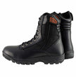 Milwaukee Leather Men's 9-Inch Black Leather Lace-Up Tactical Motorcycle Boots w/ Side Zipper MBM9110