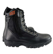 Milwaukee Leather Men's 9-Inch Black Leather Lace-Up Tactical Motorcycle Boots w/ Side Zipper MBM9110