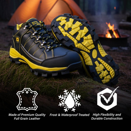 Bazalt MBM9120 Men’s Black Waterproof Frost‑Proof Full‑Grain Leather Outdoor Work Shoes