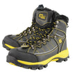 Bazalt MBM9125ST Men’s Black & Yellow Faux Fur Lined Waterproof Leather Work Boots with Composite Toe