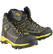 Bazalt MBM9125ST Men’s Black & Yellow Faux Fur Lined Waterproof Leather Work Boots with Composite Toe