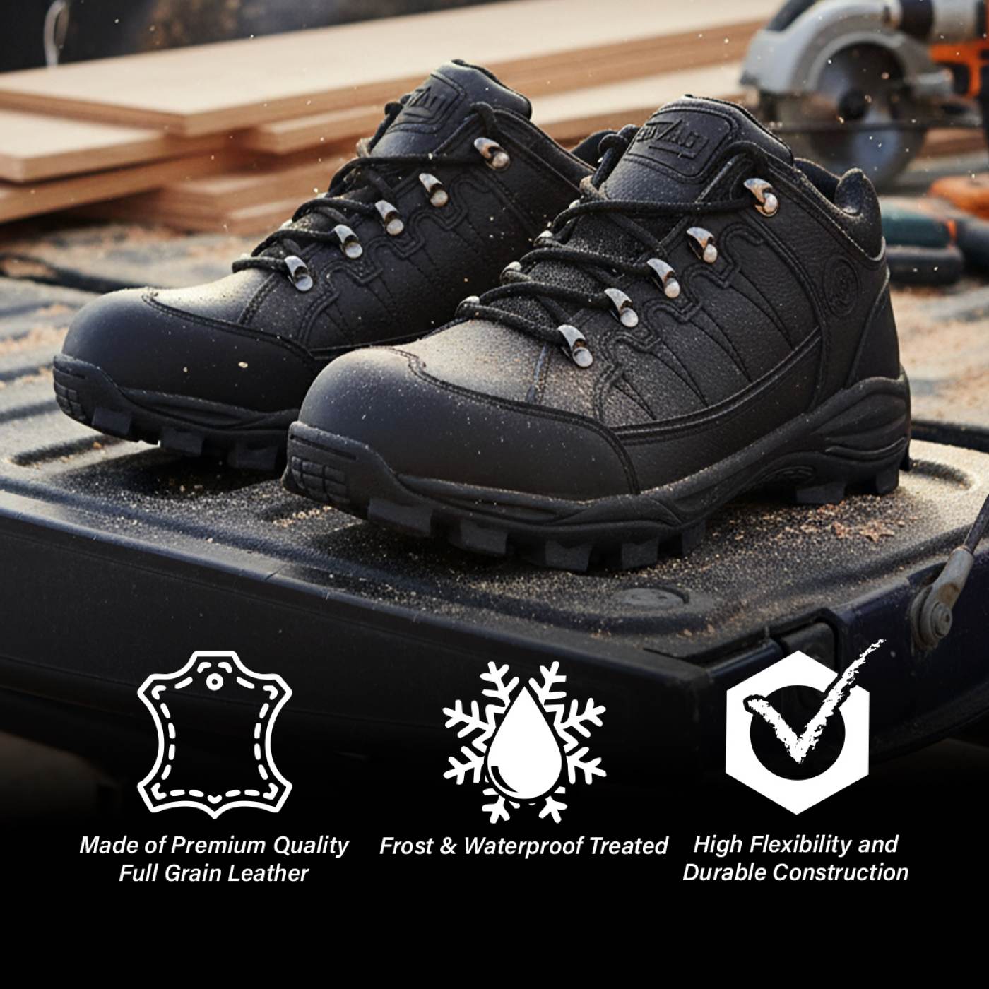 Bazalt Men’s Leather Waterproof Frost-Proof Outdoor Hiking & Work Boots