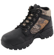 Milwaukee Leather MBM9145 Men's Waterproof Black Hiking Boots with Mossy Oak Print