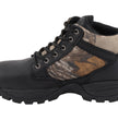 Milwaukee Leather MBM9145 Men's Waterproof Black Hiking Boots with Mossy Oak Print