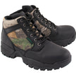 Milwaukee Leather MBM9145 Men's Waterproof Black Hiking Boots with Mossy Oak Print