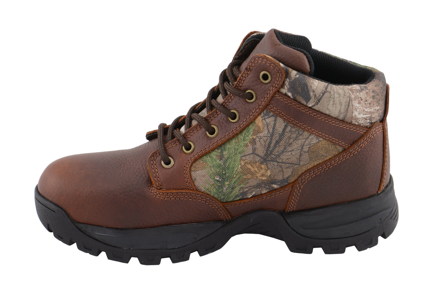 Milwaukee Leather MBM9146 Men's Brown Waterproof Hiking Boots with Mossy Oak Print