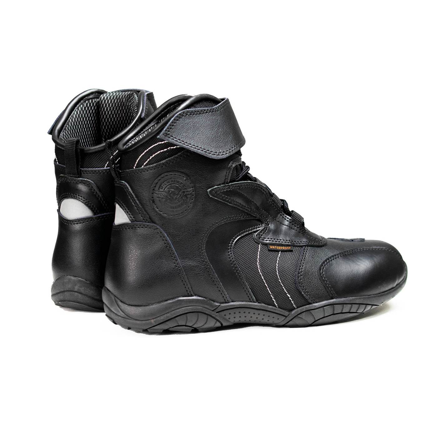 Milwaukee Leather Men's Troop Sport Black Waterproof Leather Motorcycle Racer Style Boots - MBM9185