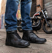 Milwaukee Leather Men's Troop Sport Black Waterproof Leather Motorcycle Racer Style Boots - MBM9185