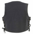 Milwaukee Leather MDK3900 Kids Classic Black Denim Side Lace Vest