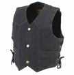 Milwaukee Leather MDK3900 Kids Classic Black Denim Side Lace Vest