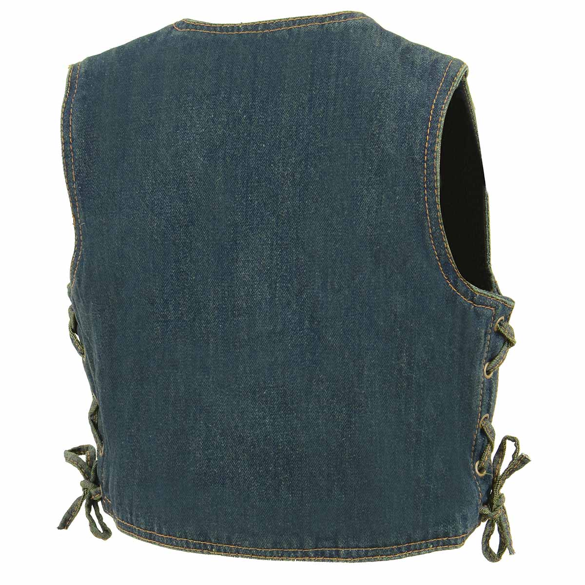 Milwaukee Leather MDK3900 Kids Classic Blue Denim Side Lace Vest