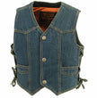 Milwaukee Leather MDK3900 Kids Classic Blue Denim Side Lace Vest