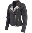Milwaukee Leather MDL2000 Ladies Black Denim Jacket with Studded Spikes