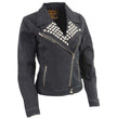 Milwaukee Leather MDL2000 Ladies Black Denim Jacket with Studded Spikes