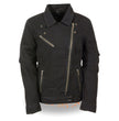 Milwaukee Leather MDL2000 Ladies Black Denim Jacket with Studded Spikes