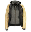 Milwaukee Leather MDL2005 Ladies Hooded Two Tone Black and Beige Denim and Leather Scuba Jacket