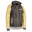 Milwaukee Leather MDL2005 Ladies Hooded Two Tone Black and Beige Denim and Leather Scuba Jacket