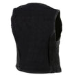 Milwaukee Leather MDL4010 Women's Black Zipper Front Denim Vest with Side Stretch