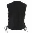 Milwaukee Leather MDL4020 Women's Classic Black ‘6 Pocket’ Side Lace Denim Vest