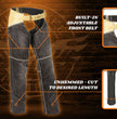 Milwaukee Leather MDL6905 Women's Two Tone Black and Beige Denim and Leather Chaps with Two Front Pockets