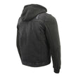 Milwaukee Leather MDM1000 Men's Black Denim Jacket with Removable Hoodie