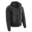 Milwaukee Leather MDM1000 Men's Black Denim Jacket with Removable Hoodie