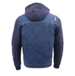 Milwaukee Leather MDM1000 Men's Blue Denim Jacket with Removable Hoodie