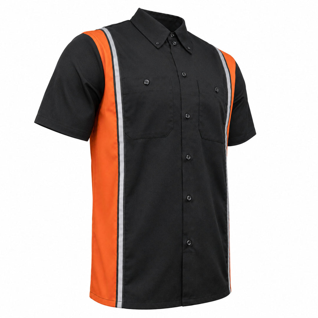 Milwaukee Motorcycle Clothing Co. Men's Orange Mechanic Shirt, MDM11610