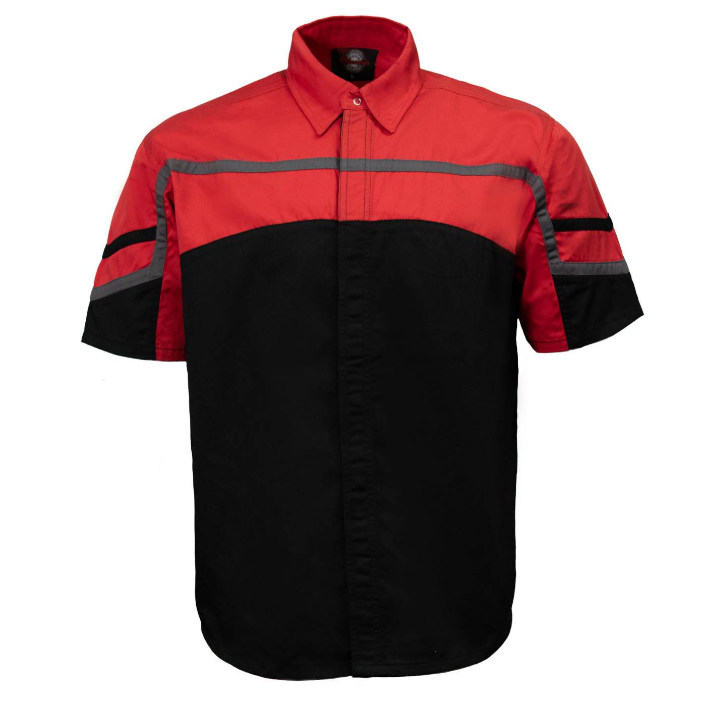 MMCC Men’s Torque Shift Reflective Mechanic Work Shirt - Concealed Closure - 50/50 Cotton Poly Blend - MDM11617