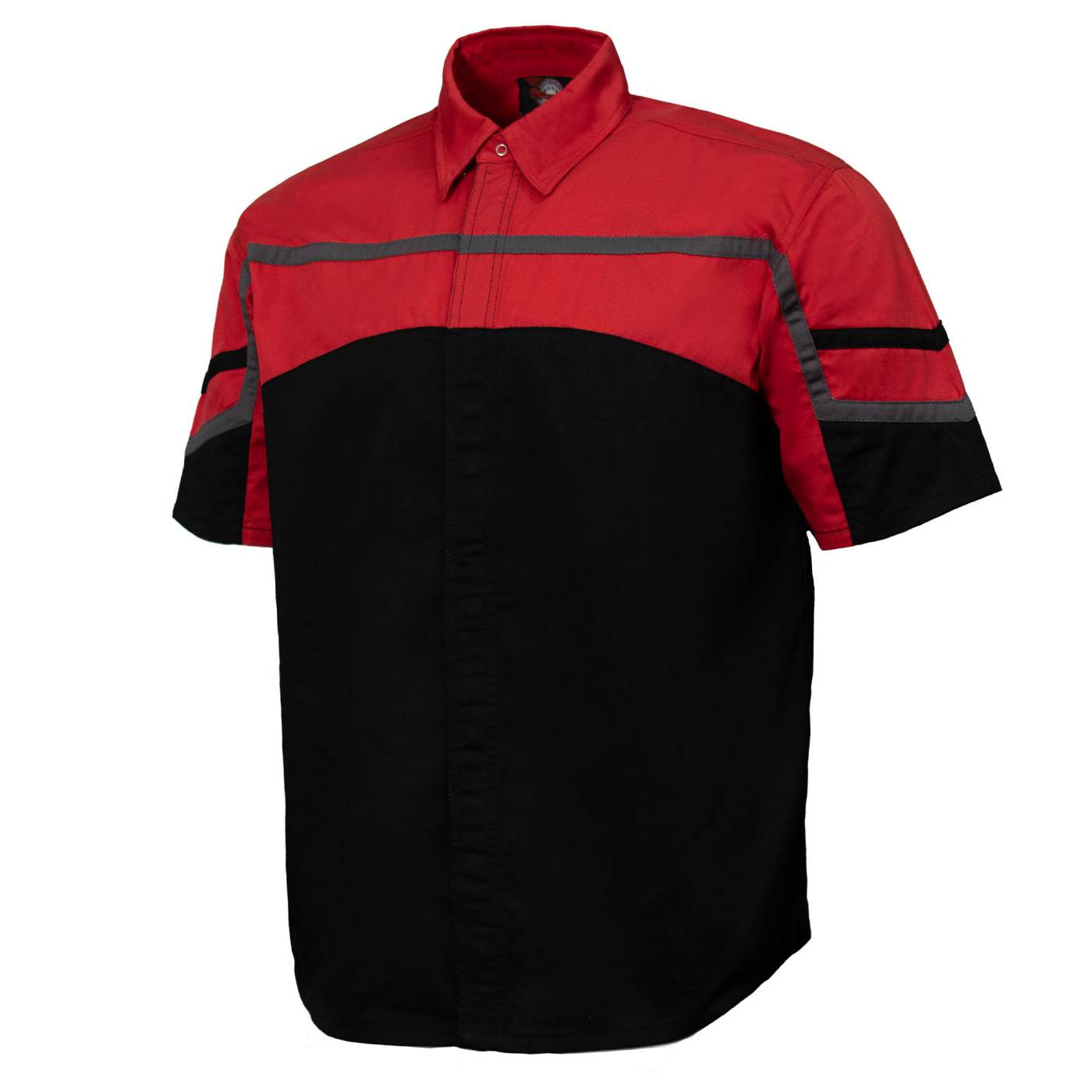 MMCC Men’s Torque Shift Mechanic Work Shirt - Reflective Workwear, Concealed Closure - 50/50 Blend - MDM11617
