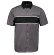 MMCC Men's Hardline Grey Black White Classic Mechanic Shirt - 100% Cotton w/ Microfiber Panel - MDM11619