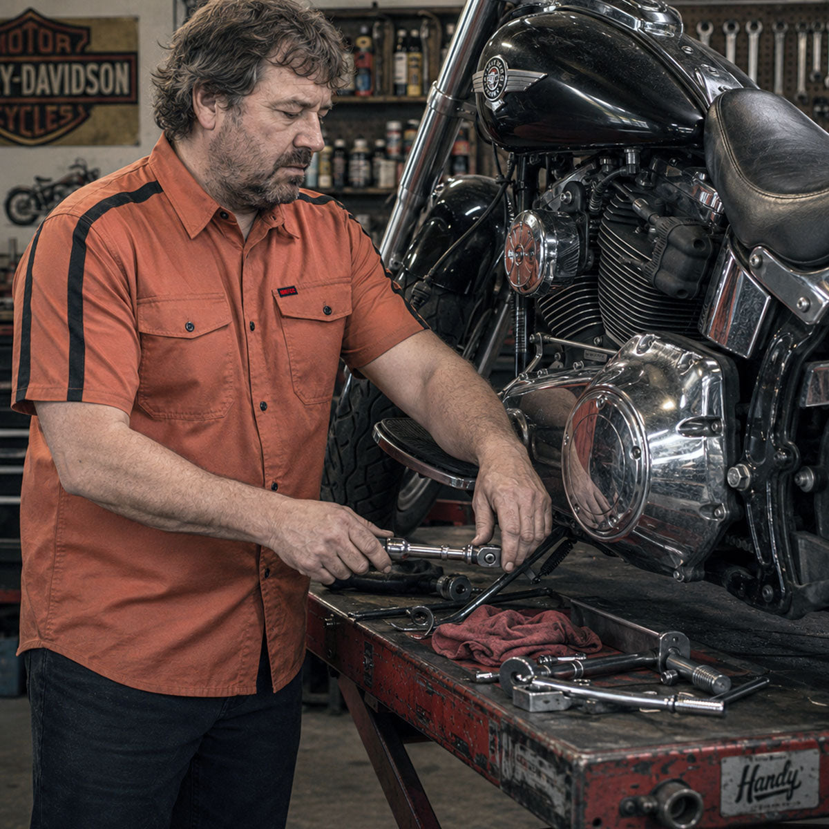 Milwaukee Motorcycle Clothing Co. Men's Mechanic Work Shop Shirt, MDM11624