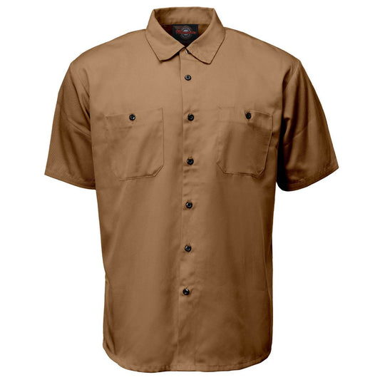 MMCC Men's Khaki Super Duty Classic Mechanic Button Up Shirt - 2 Chest Pockets - Microfiber Panel - MDM11664