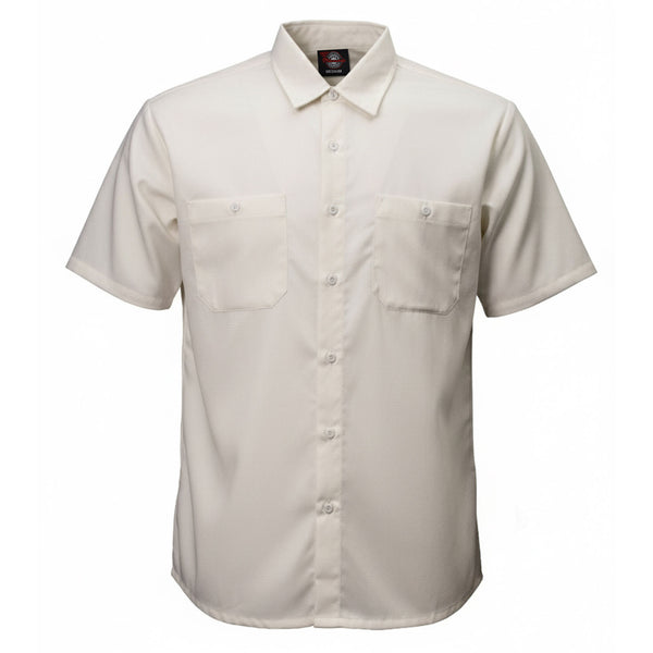 MMCC Men's White Super Duty Polyester Blend Mechanic Shirt - MDM11665