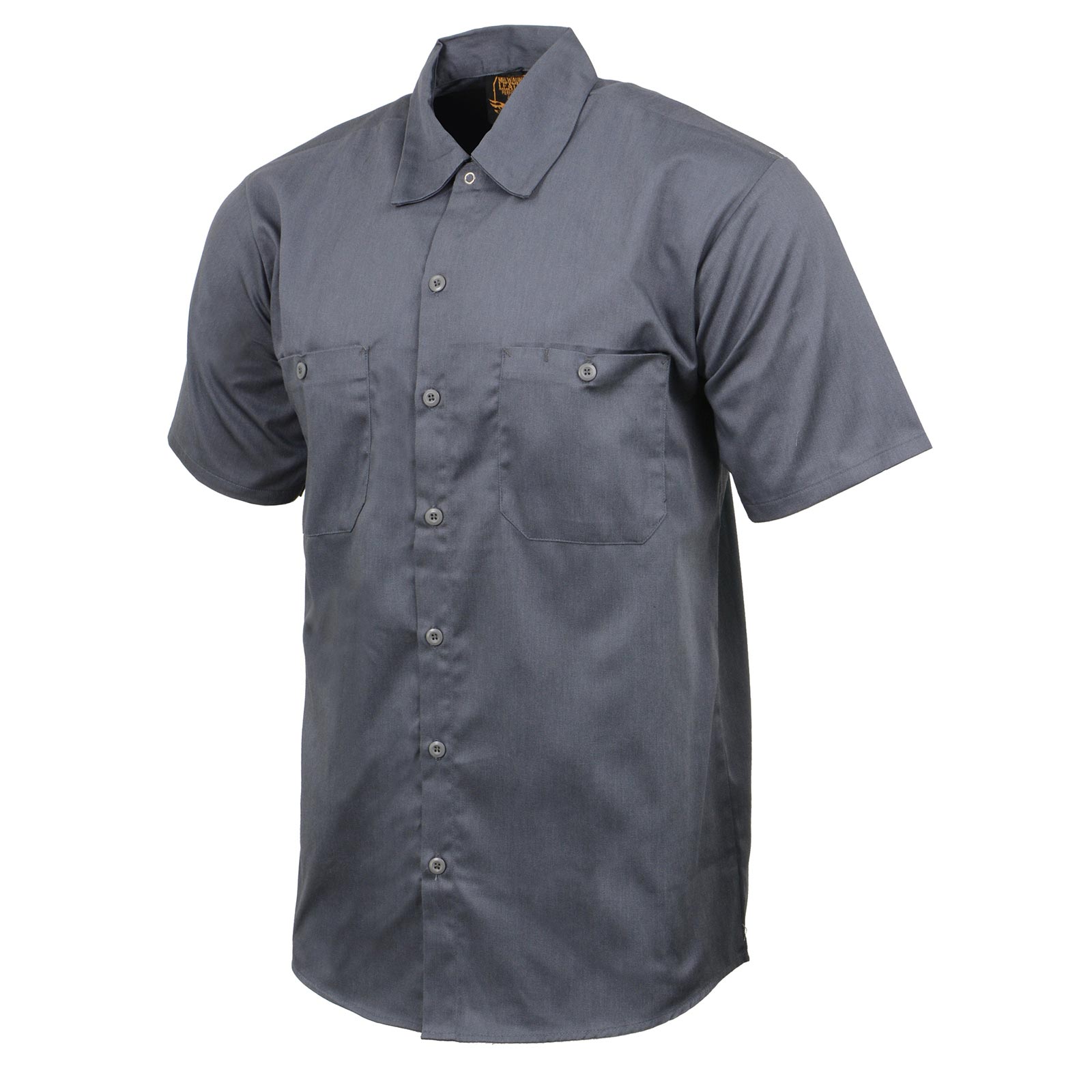 Milwaukee Leather MDM11668 Men's Grey Button Up Heavy Duty Work Shirt | Classic Mechanic Work Shirt w/ Pockets Milwaukee Leather MDM11668 Men's Grey Button Up Heavy Duty Work Shirt | Classic Mechanic Work Shirt w/ Pockets