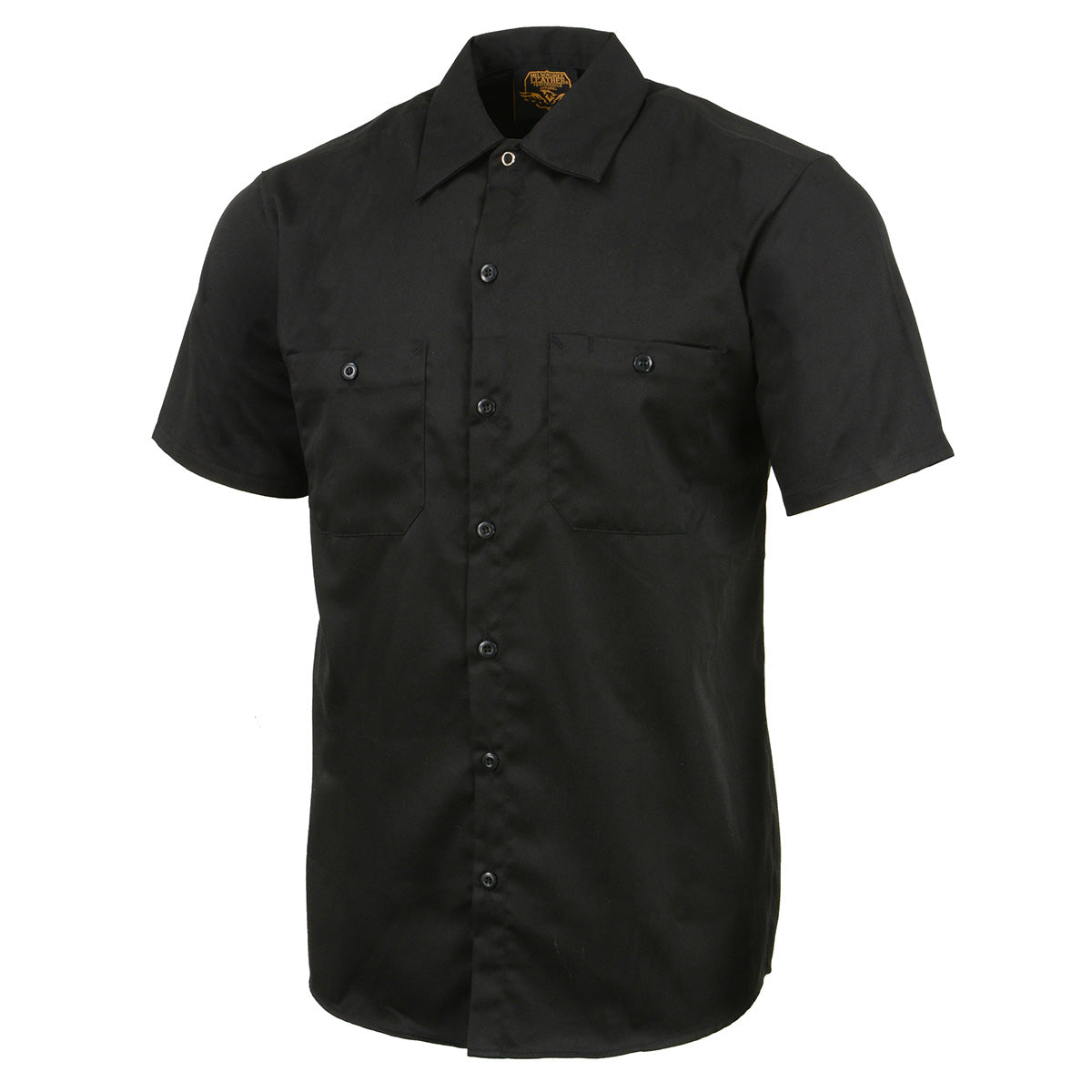 Milwaukee Leather MDM11669 Men's Black Button Up Heavy Duty Work Shirt | Classic Mechanic Work Shirt w/ Pockets