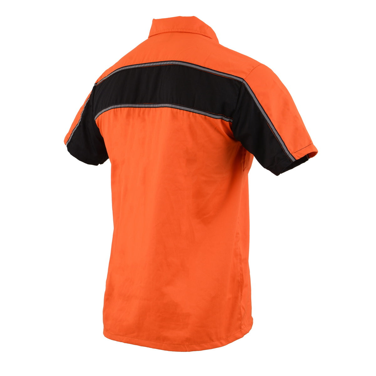 Milwaukee Leather MDM11670 Men's Orange-Black Mechanic Work Shirt