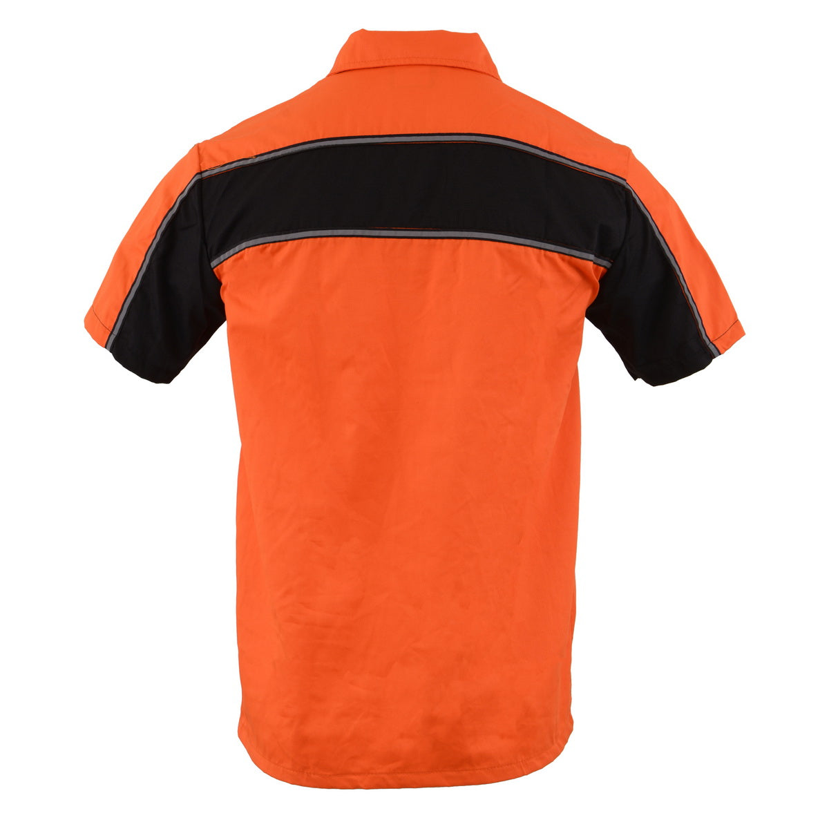 Milwaukee Leather MDM11670 Men's Orange-Black Mechanic Work Shirt