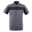 Milwaukee Leather MDM11671.149 Men's Grey and Black Button Up Heavy-Duty Work Shirt for | Classic Mechanic Work Shirt