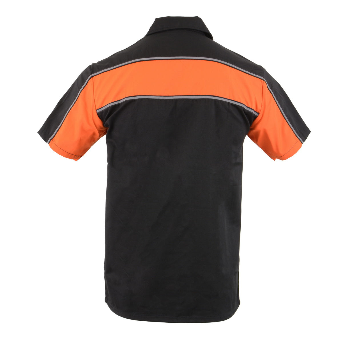 Milwaukee Leather MDM11673 Men's Black-Orange Mechanic Work Shirt