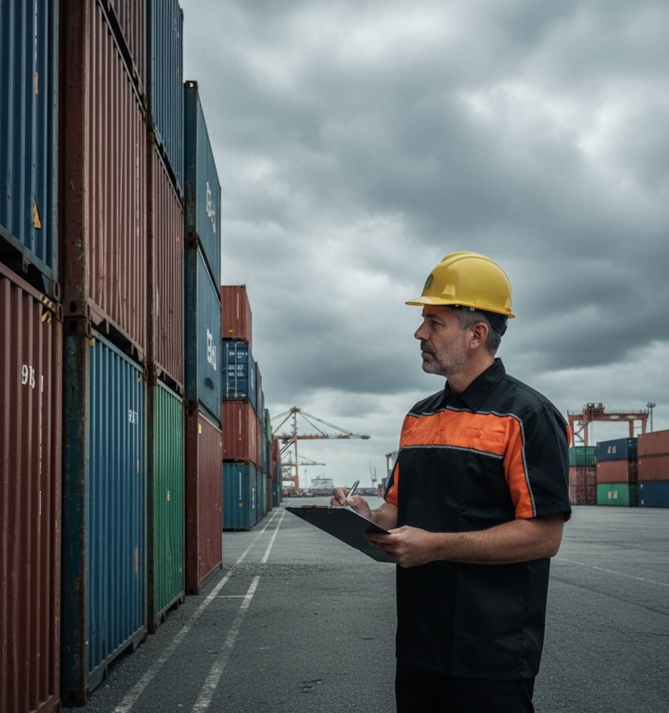 Milwaukee Leather MDM11673 Men’s Black-Orange Mechanic Work Shirt w/ Reflective Strip - Heavy-Duty Button-Up