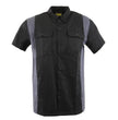 Milwaukee Leather MDM11674 Men’s Black-Grey Button-Up Heavy-Duty Work Shirt - Classic Mechanic Shirt w/ Pockets