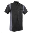 Milwaukee Leather MDM11674 Men’s Black-Grey Button-Up Heavy-Duty Work Shirt - Classic Mechanic Shirt w/ Pockets