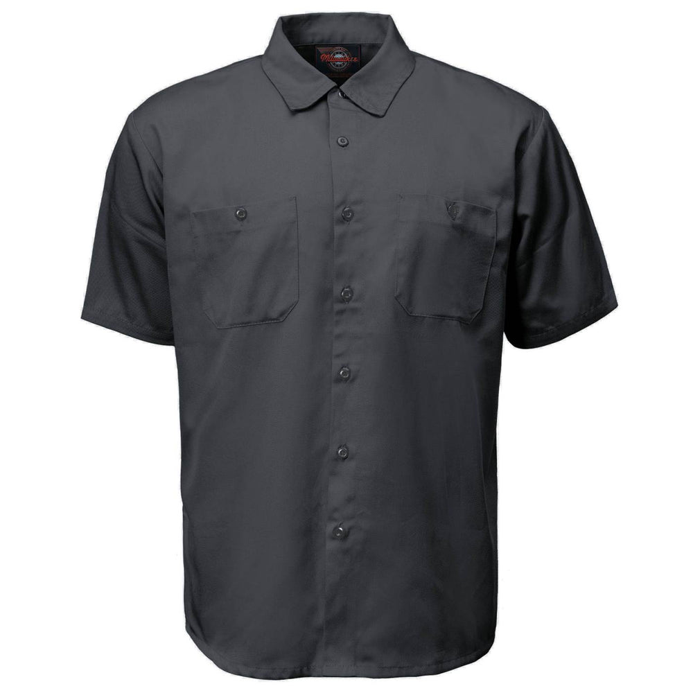 MMCC Men's Charcoal Super Duty Classic Mechanic Work Shirt - 2 Chest Pockets - Microfiber Panel - MDM11687