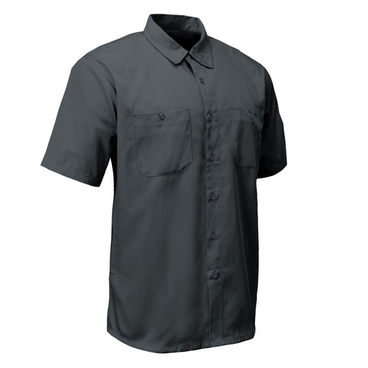 MMCC Men's Charcoal Super Duty Classic Mechanic Work Shirt - 2 Chest Pockets - Microfiber Panel - MDM11687