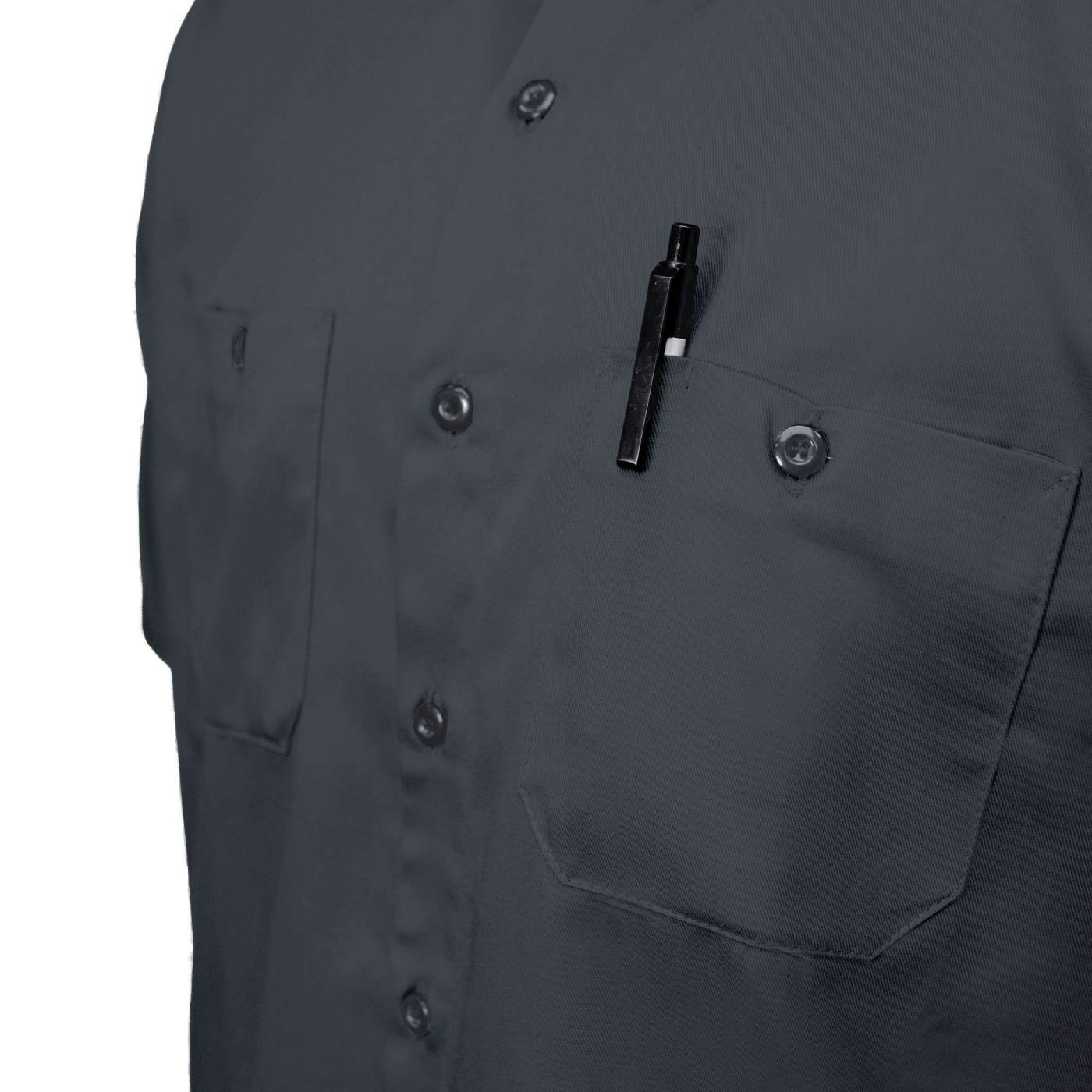 MMCC Men's Charcoal Super Duty Classic Mechanic Work Shirt - 2 Chest Pockets - Microfiber Panel - MDM11687