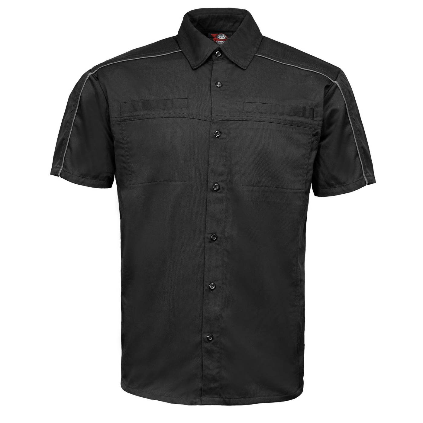 MMCC Men's Slipstream Black/Grey Mechanic Work Shirt - 100% Cotton w/ Microfiber Panel - MDM11689