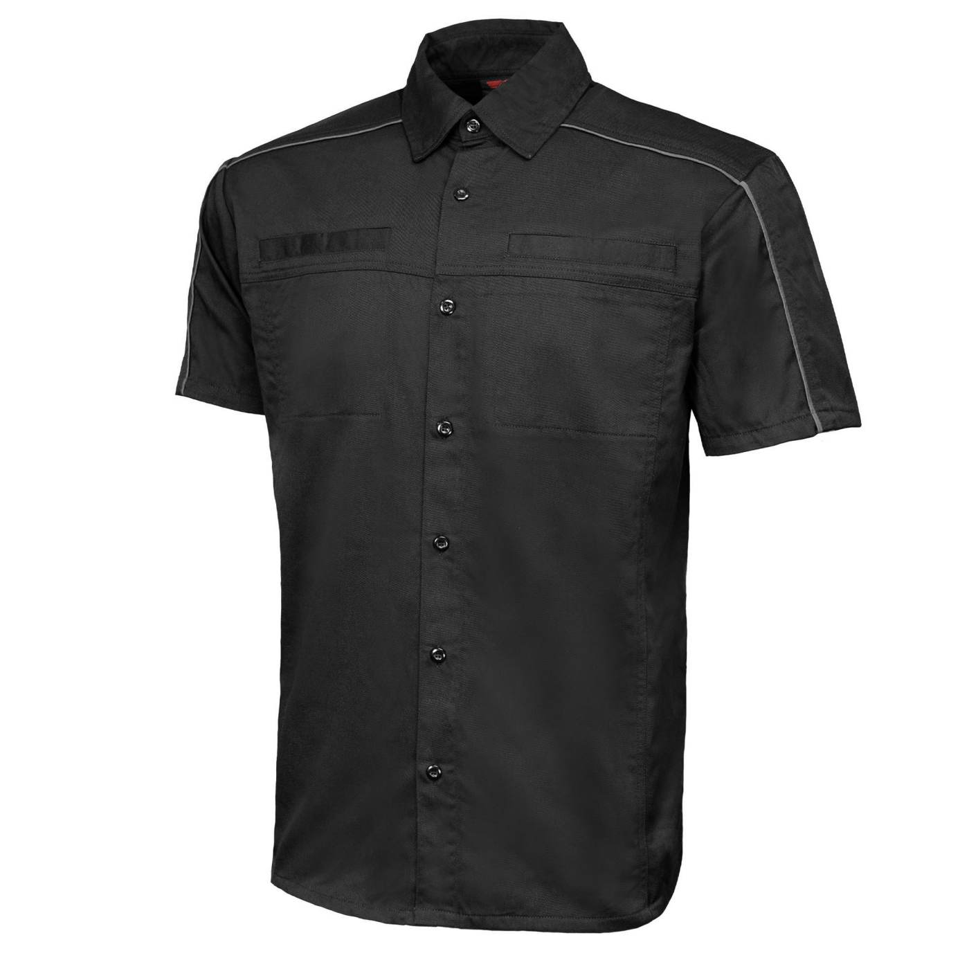 MMCC Men's Slipstream Black/Grey Mechanic Work Shirt - 100% Cotton w/ Microfiber Panel - MDM11689
