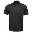 MMCC Men's Slipstream Black/Green Mechanic Work Shirt - 100% Cotton w/ Microfiber Panel - MDM11690