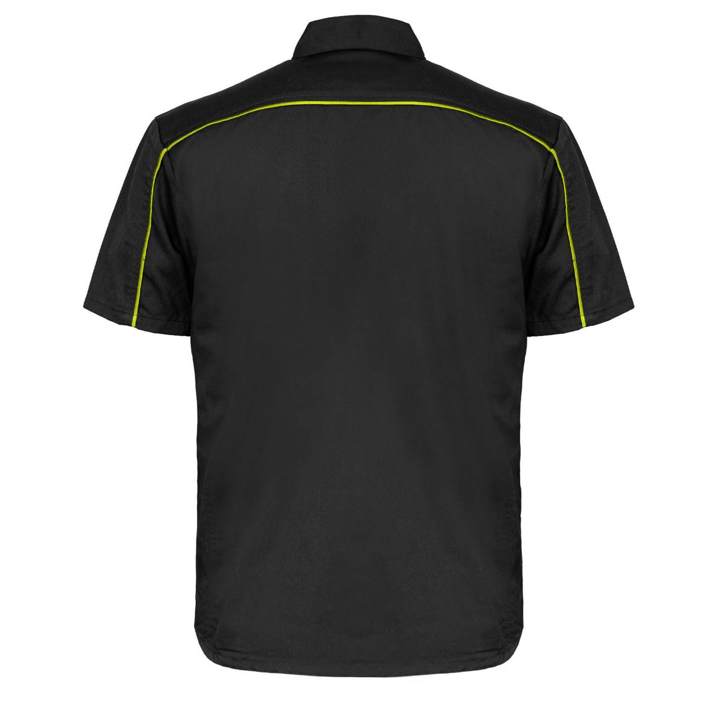 MMCC Men's Slipstream Black/Green Mechanic Work Shirt - 100% Cotton w/ Microfiber Panel - MDM11690
